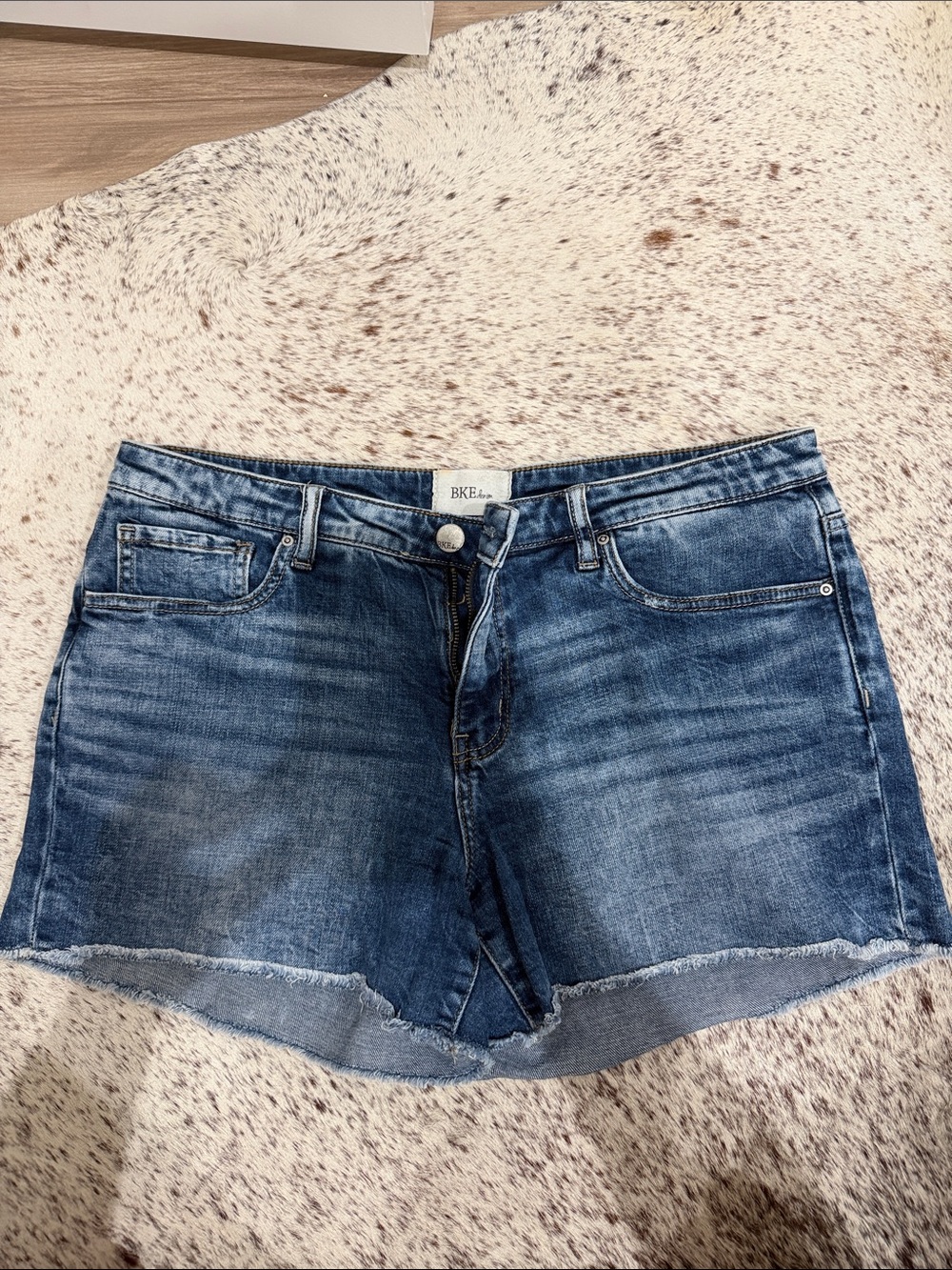 BKE Women's Blue Washed Cutoff Jean Shorts
